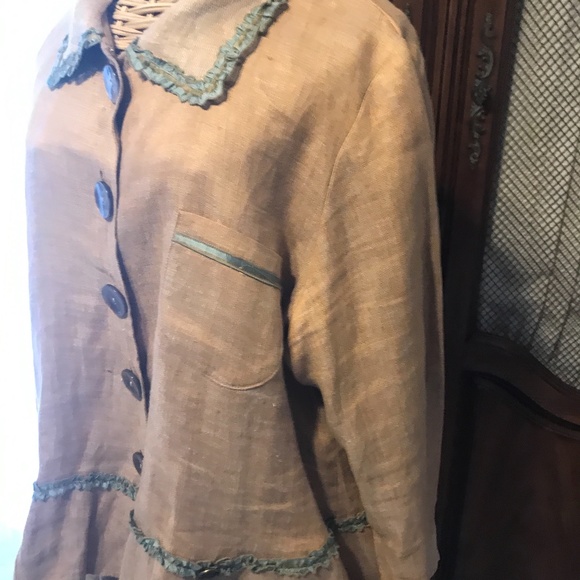 Taylor G Linen Skirt Long Elastic Waist & Jacket 2 Pc Set Boho 1X - Picture 15 of 16